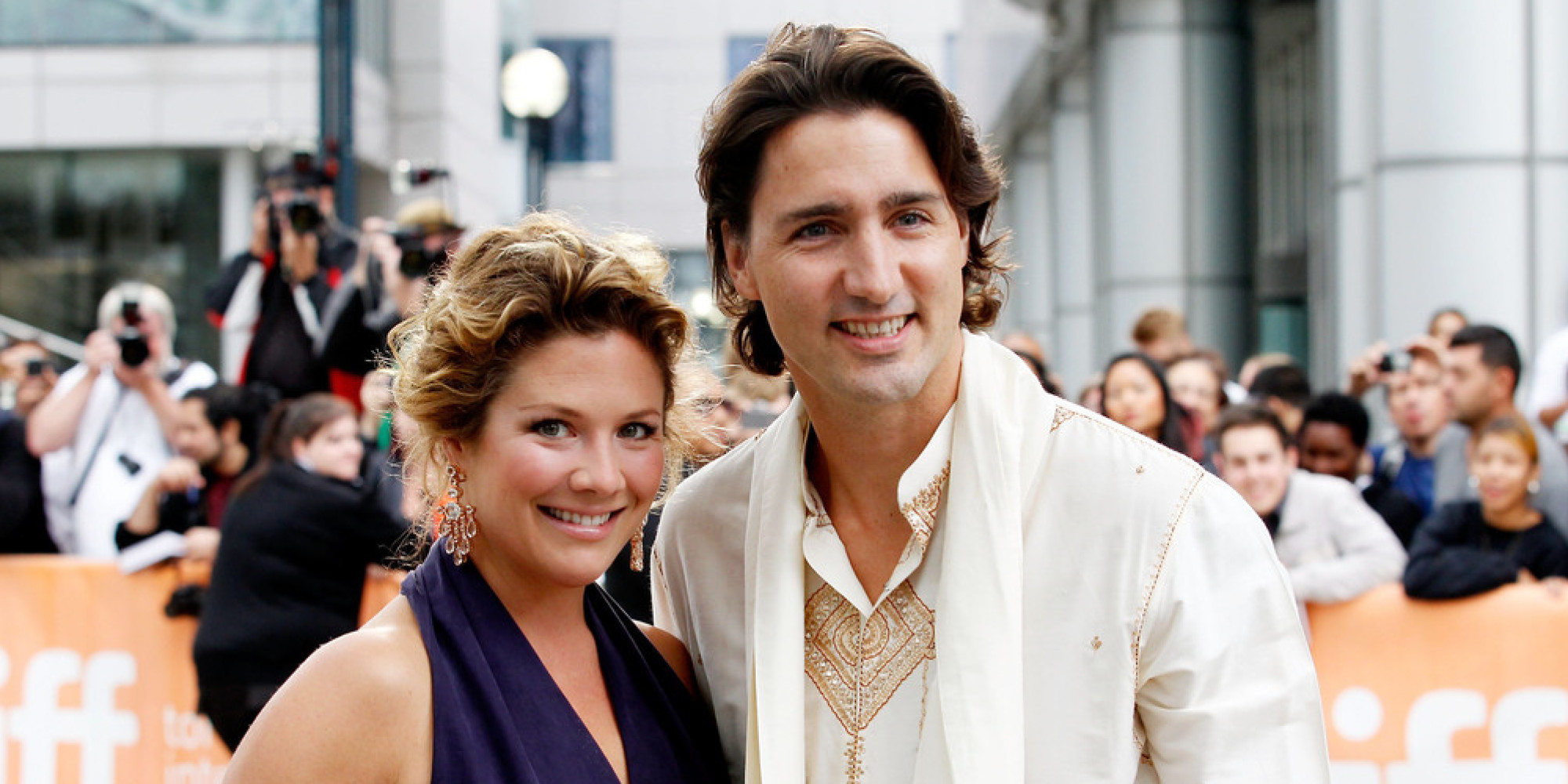 TORONTO, ON - SEPTEMBER 09:  Sophie Gregoire and Justin Trudeau arrive at the "Midnight's Children" Premiere at the 2012 Toronto International Film Festival at Roy Thomson Hall on September 9, 2012 in Toronto, Canada.  (Photo by Jemal Countess/Getty Images)