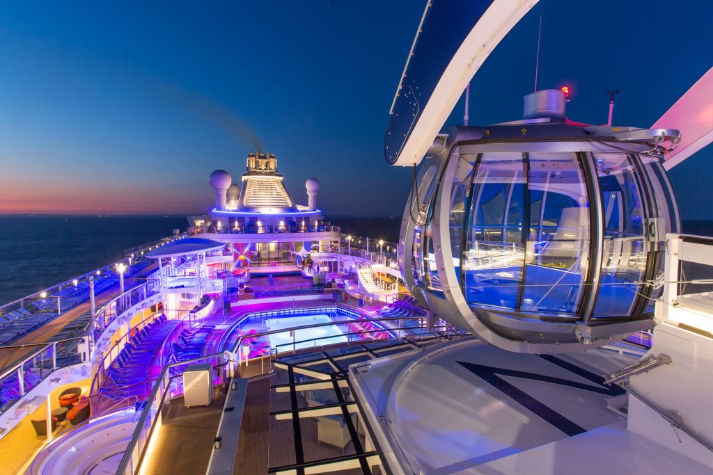  Anthem of the Seas. Pool Deck at sunset